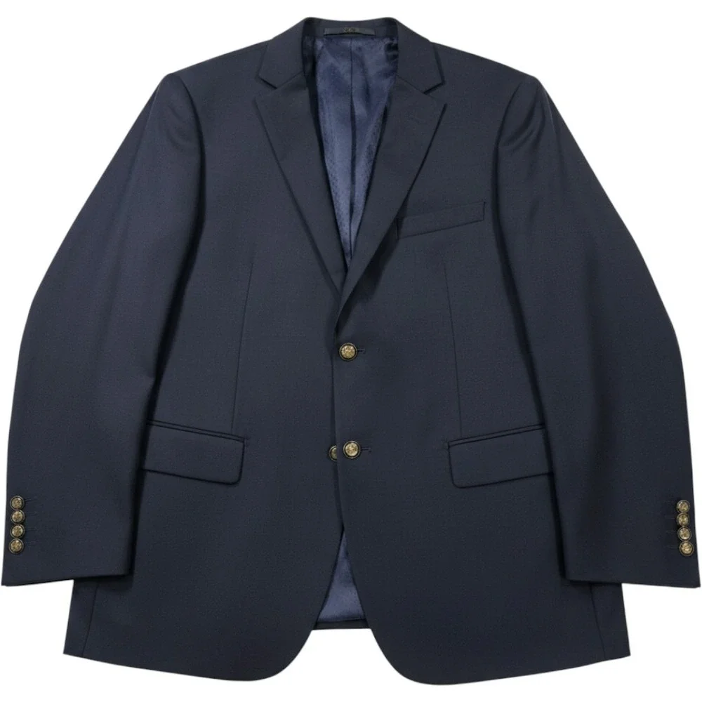 Mantoni Blazer Mens 42R Navy Blue Excellent Super 140s Virgin Wool 2 Button
